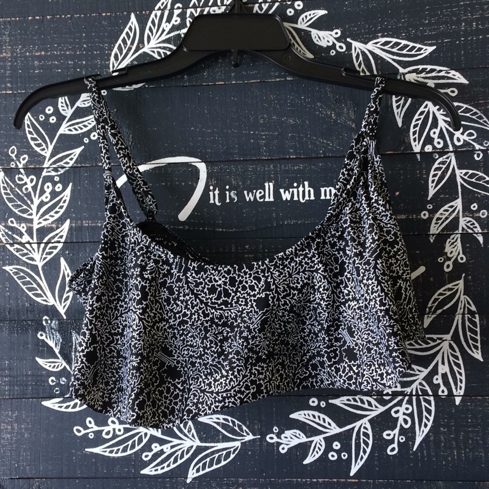 Old Navy Black and White Bikini Top